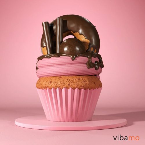vibamo_3d_advertising_cgi_illustration_Golden_cupcake_2